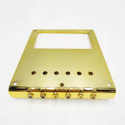 Guitar Bridge with Humbucker Pickup, 6-String Hardtail Fixed Bridge & String Ferrule Plate for TL Te