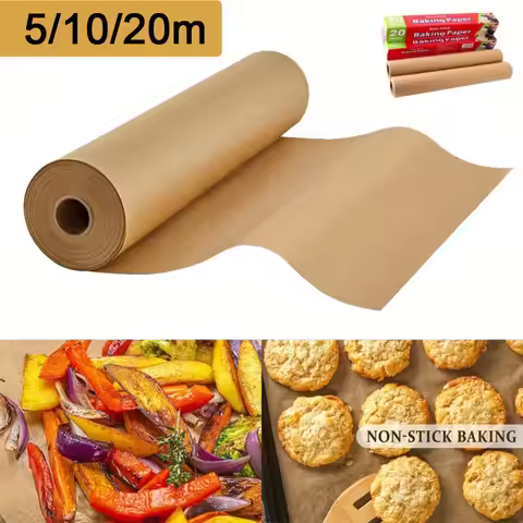 5/8/10/20m Parchment Paper Baking Sheets Non-Stick Precut Baking Liners for Oven Air Fryer Grilling 