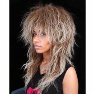 Long Brown Gradient Blonde Wave 80s Wig 70s Halloween Mullet Cosplay Wig For Women
