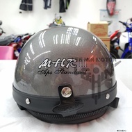 Motorcycle Helmet  ☝MHR Steng MHR3 MHRIII Classic Half Cut Topi Separuh Helmet with Chrome Visor ( Grey )☞