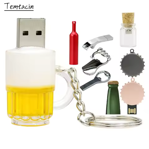 Pendrive 128Gb Memory Stick Creative Beer 256G USB Flash Drive 8GB 16GB 32GB 64GB Usb Stick Red Wine