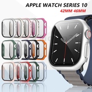 Tempered Glass+Cover For Apple Watch 10 42mm 46mm Matte Hard PC bumper Screen Protector Case iWatch 