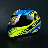 Helm KYT R10 MOTIF 4 YELLOW FLUO HELM TOURING KYT R 10 HELM DRAG RACING KYT HELM FULL FACE KYT