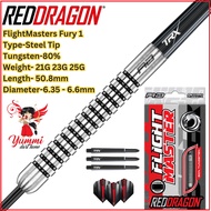 Red Dragon Steel Tip Dart 80% Tungsten FlightMaster Fury 1 Steel Dart (21G 23G 25G)