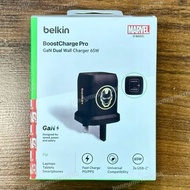 門市全新現貨‼️ Belkin BoostCharge Pro 雙 USB-C GaN PPS 65W 快速家用充電器 (Marvel 系列) WCH013myBG-DY