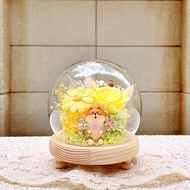 貓咪/柴犬/永生花/乾燥花/夜燈/玻璃盅/玻璃罩