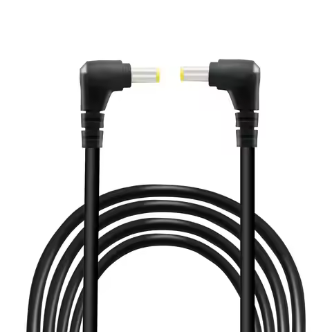 2 PCS DC 5.5MM x 2.5MM 90 Degree Male to Male Plug Cable, 18AWG Right Angle DC5525 Power Cable Exten