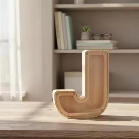 Wooden Letter Piggy Bank Decorative Alphabet Cash Box Alphabet Cash Bank Long-Lasting Kids' Room Dec