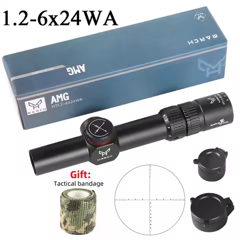 Tactical 1.2-6X24WA Compact Scope for Hunting 30mm Tube Rifle Scope Fits 11/20mm Rail Mount Optics H