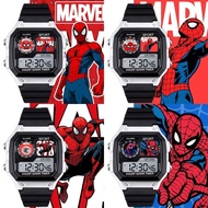 Meiman Spiderman Marvel Small Square Waterproof Watch Student Electronic Watch Mute with Alarm Clock