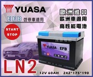 【茂勝電池】YUASA 湯淺 LN2 EFB 支援怠速熄火系統 歐洲製 汽車電瓶 高身電池 歐規電池