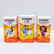 Vitasen Daily Multivitamin Plus Lysine (Orange) 30's / Vitasen C100 with Royal Jelly (Lemon) 100's