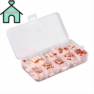 OTUINSG 250Pcs Terminal Copper Connector, Multiple Models Gold Copper Tube Connector, Copper Materia