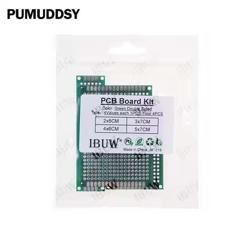 4PCS Green Assorted Size PCB Prototype Board 2x8/3x7/4x6/5x7CM Universal Breadboard for Arduino Elec