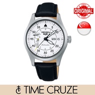 [Time Cruze] Seiko 5 Sports SRPK27K1 55th anniversary Peanuts Snoopy Limited Edition Leather Strap Men Watch SRPK27