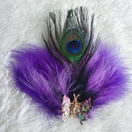 Peacock butterfly feather brooch. feather accessories. feather clip