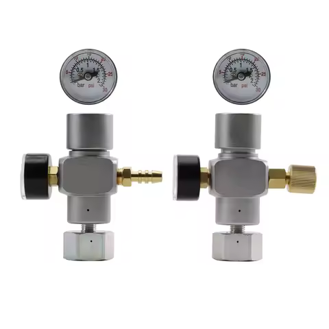 2 In 1 Soda Gas Bottle Co2 Regulator 5/16" Hose Barb FFL 3/8-24UNF TR21*4 Homebrew Keg Charger 0-30 