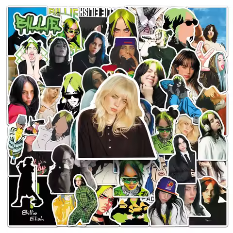 50PCS Billie Eilish Stickers Graffiti Stickers DIY Diary Phone Case Handmade Scrapbook Aesthetic Sti