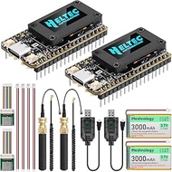 2 Set ESP32 LoRa V4 Development Board + L76 GNSS Module + 3000mAh Battery, Upgraded ESP32-S3 SX1262 