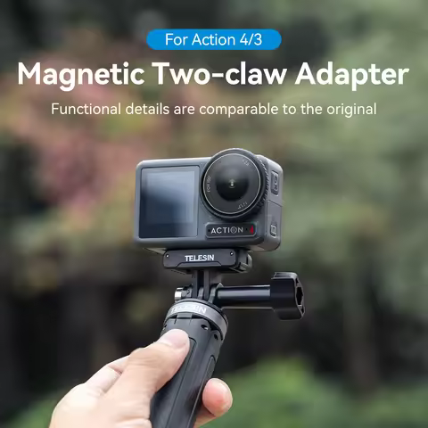 TELESIN Magnetic Two Claw Adapter Action Camera Accessories For DJI OSMO Action 3 4 Adapter