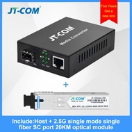 JT-COM 2.5G SFP Media Converter 2.5Gbps Fiber to RJ45 Fiber Optic SFP Fiber Switch with SFP Module C