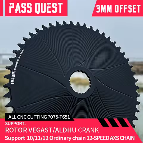 AXS Chain Support AERO For Rotor VEGAST ALDHU CRANKS 3mm Offset Gravel Bike Direct Mount Chainrings 