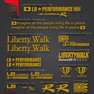 Rocket Rabbit LB Car Sticker LibertyWalk เปลือกและเปลี่ยนรูปแบบรถสปอร์ต JDM ขอบกว้าง ลายการ์ตูน ตกแต