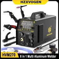 B6QE HZXVOGEN HVM270 6 in 1 Aluminum Welding Machine Cut/Gas MIG/Gasless MIG/HF TIG/MMA Digital Scre
