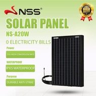 NSS solar panel 20W/30W/50W SOLAR PANEL DURABLE ANTI-STRIKE 25% HIGH CONVERSION RATE