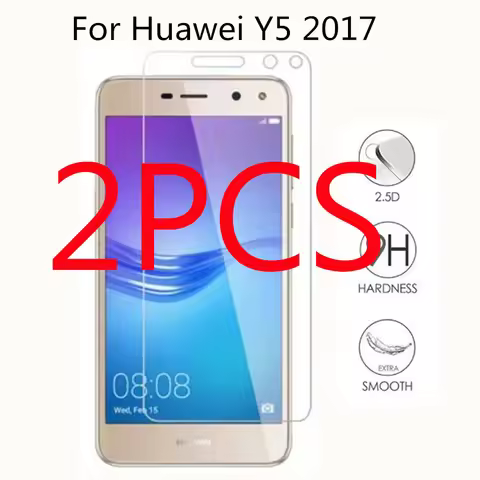 2pcs tempered glass for huawei y5 2017 5.0" mya-u29 mya-l02 mya-l03 y5 iii screen protector 9h 2.5d 