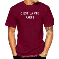 New C'EST LA VIE PARIS Letters Print men tshirt Cotton Casual Funny t shirt For Lady Top Tee Hipster