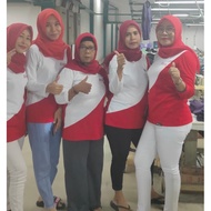 MERAH Women's Merdeka Tops Bj Laos Garuda Indonesia Red and White August T-shirts Bsju Buju Atsam Ja