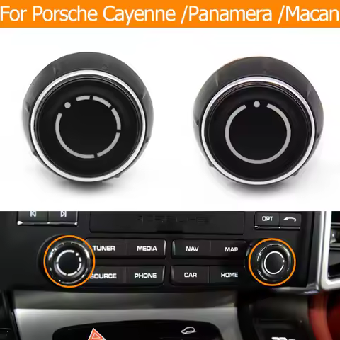 Interior Car CD Player Audio Volume Control Knob Switch Button Cap For Porsche Cayenne Panamera Maca