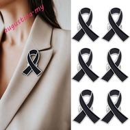 AUGUSTINA Black Ribbon Pin, Awareness Melanoma Cancer Funeral Ribbon Badge Brooch, Simple Breast Can