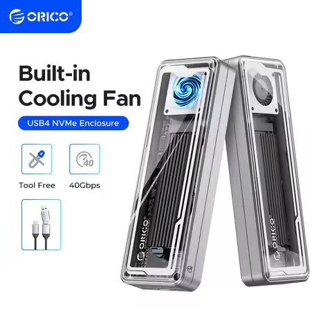 ORICO 40Gbps USB4 M.2 SSD Enclosure with Cooling Fan PCIe4.0 N Case Storage box Aluminum Compatible 