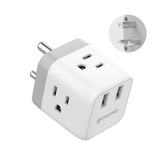 India to US Plug Adapter - US to India Travel Plug Adapter with 2 USB Ports 3 American Outlets, Powe