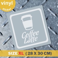 【 Ready Made 】Coffee Latte / Coffee Shop - Sticker Home / Office / Shop Vinyl Sticker (Die-cut) A2-4