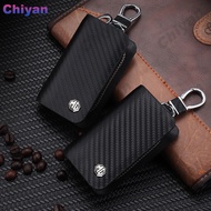 Carbon Fiber Leather Car Key Wallet Pocket Holder Organizer Pouch For MG 3 4 5 6 7 S5 ZS HS EV VS HE