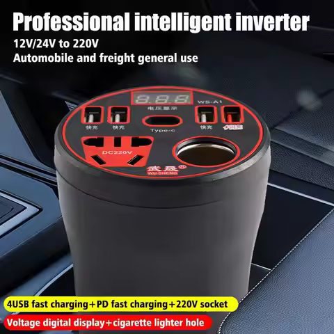 Car Power Inverter 12V/24V TO DC220V Converter Type-C Multi-function Charger Socket 120W Car Power C
