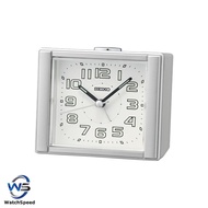 Seiko QHE189S QHE189SN Bedside Alarm Clock - Silver and White