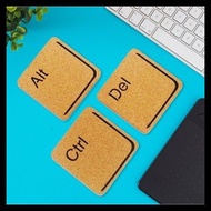 Ctrl + Alt + Del Keyboard Inspired Cork Coaster Set