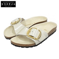 Birkenstock Madrid 大扣窄版涼鞋，近全新，高光澤，米白色，女款，白色，36碼（二手）