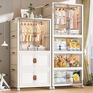 CHOSMO Folding 2 Doors Wardrobe Storage Cabinet With Pulley Clothes Cabinet Children's Wardrobe With