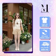 MeiMei Women's Clothing Patterned T-shirt Combined with Super Cute Polka Dot Pants ST27026