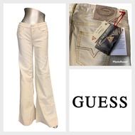 Guess (Pomens) GS9 Women's Cream-Colored Trousers Flared Legs Low Waist.