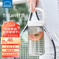 乐扣乐扣（LOCK&LOCK）大容量水壶大肚杯运动吸管水杯健身便携冷水壶1.5L白色ABF794WHT