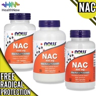 NAC N Acetyl Cysteine NOW Foods, NAC with Selenium, 100 Caps or 250 Caps or NAC 1000mg, 60/120 Tabs 
