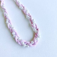 【全館清倉最高折800】粉紅女孩珍珠編織 手機背帶手機掛繩手機殼