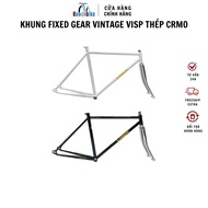 Vintage style VISP CRMO steel fixed gear bicycle frame