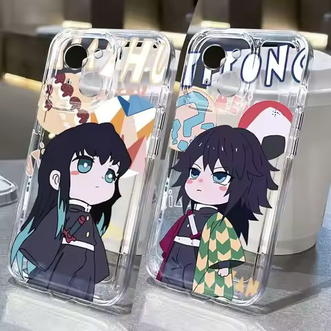 Lovely Demon Slayer Kawaii Cute Janpanese Anime Creative Phone Case For iPhone 17 16 15 14 13 12 11 
